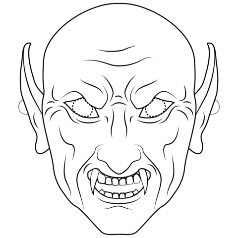 Vampire Mask Coloring Page